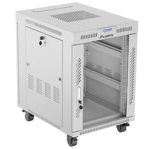 Armario rack 19" de pie 15U 600x800x922mm con termostato y ventiladores blanco Lanberg
