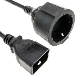 Cable eléctrico alta calidad 3x1.5mm² IEC60320 C20 a schuko hembra 30cm