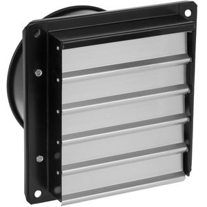 Extractor de aire de 200 mm para ventilación industrial 2550 rpm negro con sistema de lamas antirretorno