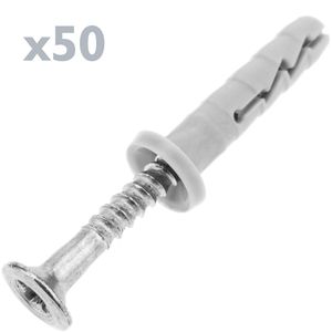 Taco de impacto con tornillo 4 x 25 mm 50 unidades