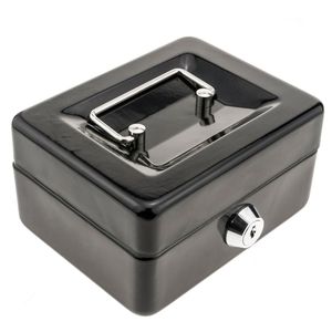 Caja fuerte portátil para dinero caudales billetes y monedas 125 x 95 x 55 mm