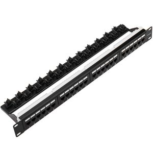 Patch panel de 24 puertos RJ45 Cat.6 UTP 1U con peine