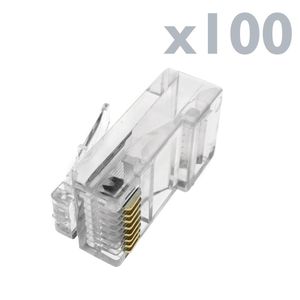 Conector UTP Cat.5e RJ45 macho para crimpar a cable 100-pack