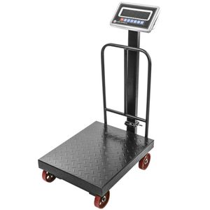 Balanza industrial de plataforma 40x50 cm báscula 200 Kg con ruedas