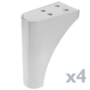 Pies redondeados para mesa y mueble. Patas en acero inoxidable de 104mm 4-pack