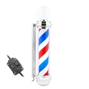 Poste de barbero luminoso y giratorio con lámpara superior para peluquerías de 230 x 1110 mm