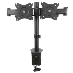 Soporte de 2 monitores con brazo articulado y mástil para pantalla de sobremesa LCD VESA75 VESA100