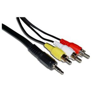 Cable Audio/Vídeo Cámara 3m (3X-Minijack-M / 3xRCA-M)