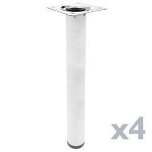 Pies redondos para mesa y mueble. Patas en acero cromado de 40cm 4-pack
