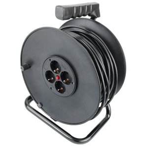 Enrollacables eléctrico de 4 schuko de 25 m
