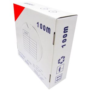 Bobina cable FTP categoría 6 24AWG CCA rígido rojo 100m