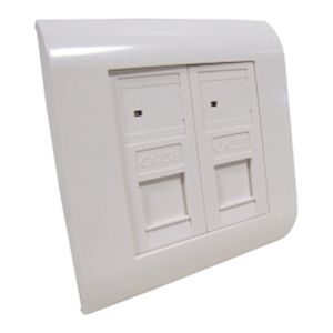 Caja de pared o canaleta de 80x80 con 2 RJ45 FTP Cat.5e 568B