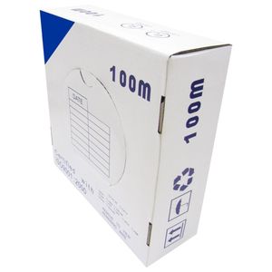 Bobina cable UTP categoría 5e 24AWG CCA rígido azul 100m