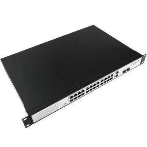 Conmutador PoE switch 10/100 Mbps IEEE802.3af IEEE802.3at web para rack 19" con 24 PoE + 2 SFP
