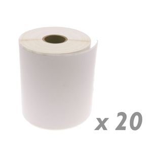 Rollo bobina 250 etiquetas adhesivas para impresora transferencia térmica 101.6x152.4mm 20 unidades