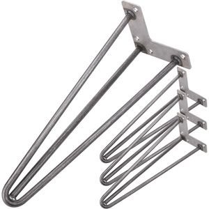 Pies para mesa y mueble estilo vintage Patas en acero 3 varillas 41 cm 4-pack