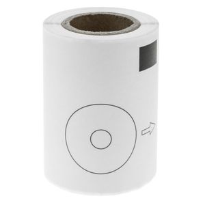 Rollo bobina de 100 etiquetas adhesivas compatibles con Brother DK-11207 58mm para CD/DVD