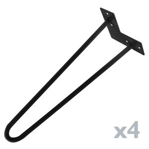 Pies para mesa y mueble Patas en acero 2 varillas 71 cm negro 4-pack