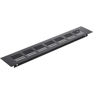 Rejilla de ventilación para zócalo aluminio 300x50mm en color negro