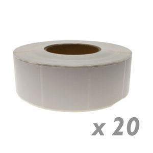 Rollo bobina de 2300 etiquetas adhesivas para impresora transferencia térmica 50.8x50.8mm 20 unidade