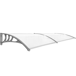 Tejadillo de protección 240x80cm Marquesina para puertas y ventanas gris