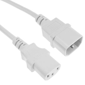 Cable de alimentación IEC-60320 blanco C13-C14 1.8m