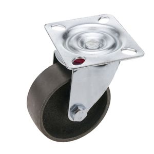 Rueda pivotante industrial de metal sin freno 75 mm