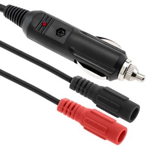 Adaptador para mechero de coche a dos conectores banana hembra