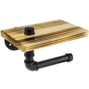 Portarrollos WC de 125 mm para papel higiénico de acero. Tubo industrial y vintage