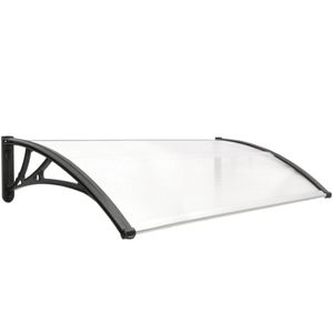 Tejadillo de protección 120x60cm Marquesina para puertas y ventanas negro