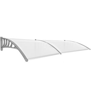 Tejadillo de protección 240x90cm Marquesina para puertas y ventanas gris
