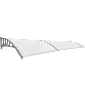 Tejadillo de protección 300x90cm Marquesina para puertas y ventanas gris