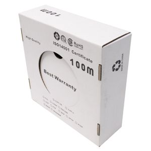 Bobina cable UTP categoría 5e 24AWG CCA rígido blanco 100m