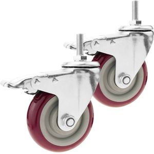 Rueda pivotante industrial de PVC con freno 100 mm M12 2 unidades