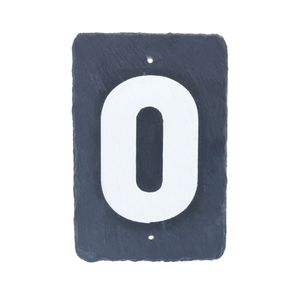 Número 0 en pizarra de 180x120mm para rotulación