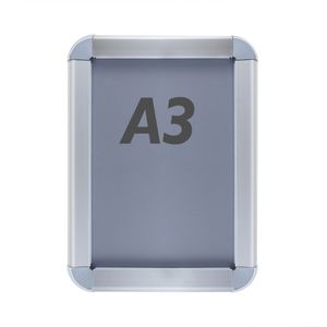 Marco de aluminio A3 340x465mm redondeado para cartel anuncio poster