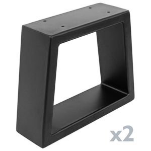 Pies rectangulares para mesita y banqueta Patas en acero negro 250 x 80 x 200 mm 2-pack