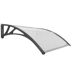 Tejadillo de protección 120x100cm Marquesina para puertas y ventanas negro