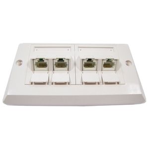 Placa de pared de 140x80 de 4 RJ45 Cat.6 UTP
