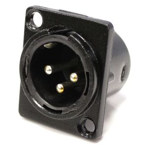Conector XLR3 3-pin macho de plástico para chapa