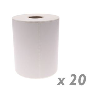 Rollo bobina de 300 etiquetas adhesivas para impresora transferencia térmica 101.6x127mm 20 unidades